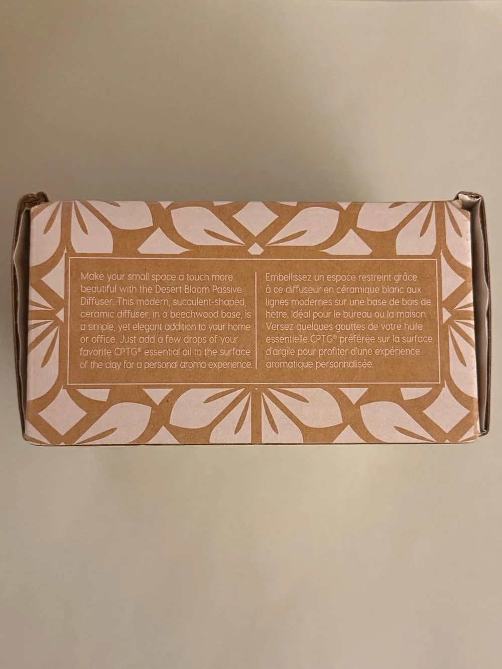 Doterra Desert Bloom Passive Diffuser Ceramic with Wooden Base for Small Spaces